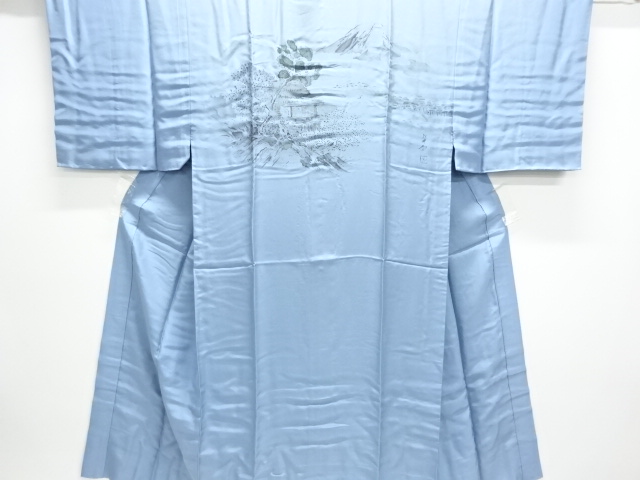 JAPANESE KIMONO / ANTIQUE MENS JUBAN / SILK / SCENERY OF HOUSE